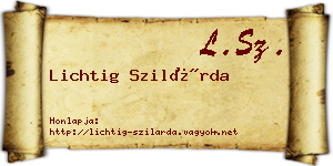 Lichtig Szilárda névjegykártya